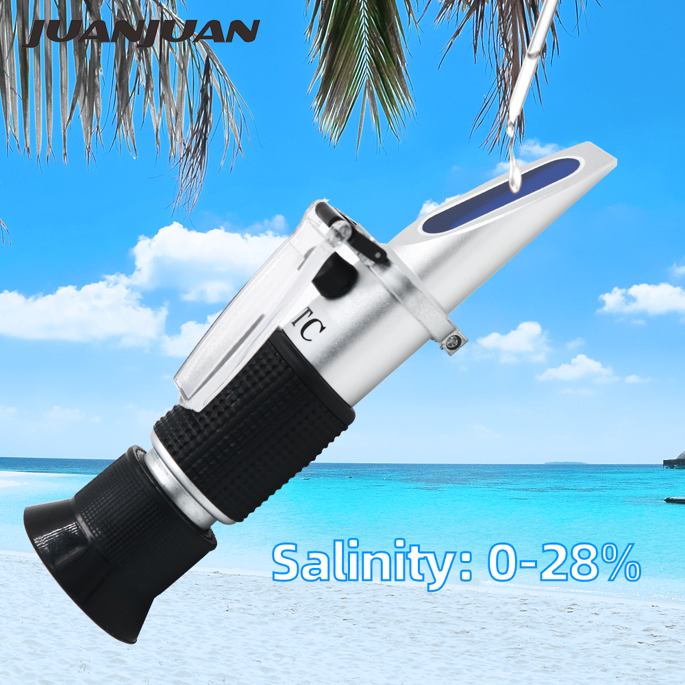 Refractometer Salinity - Seawater Refractometer ATC 0-28% Salinity Meter