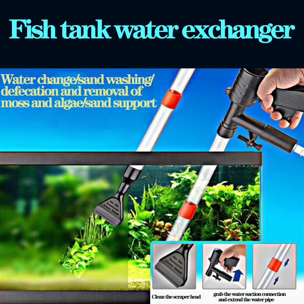 Marine Aquarium Vacuum - Multi-Functional Aquarium Algae Scraper,Semiautomatic Fish Tank