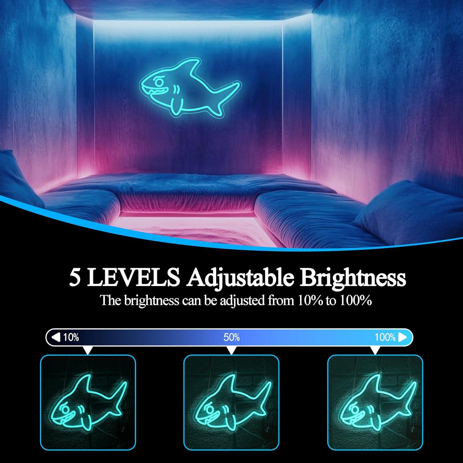 Shark Neon Sign USB Dimmable L - Marine Zoo recension och pris