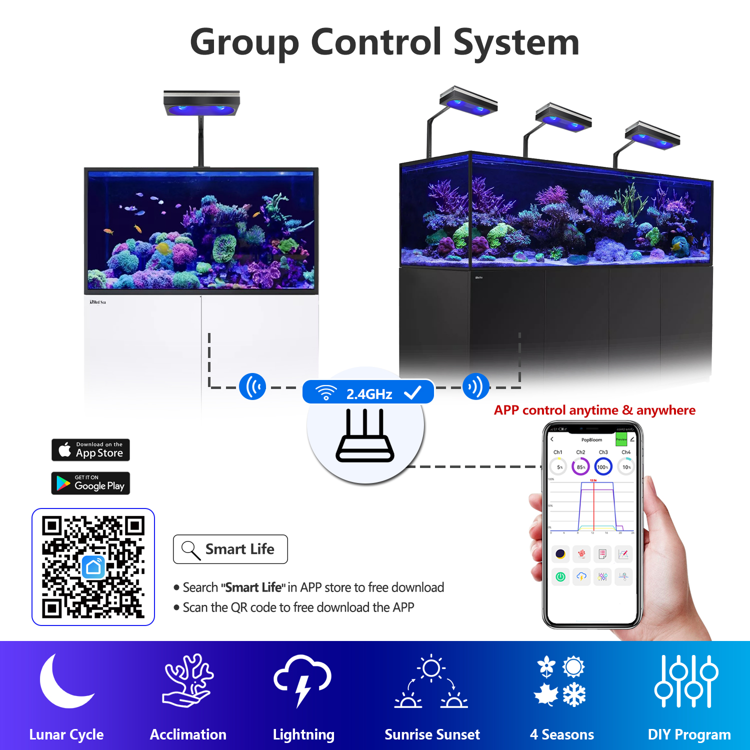New PopBloom WiFi Marine Aquar - Marine Aquarium Tanks recension och pris