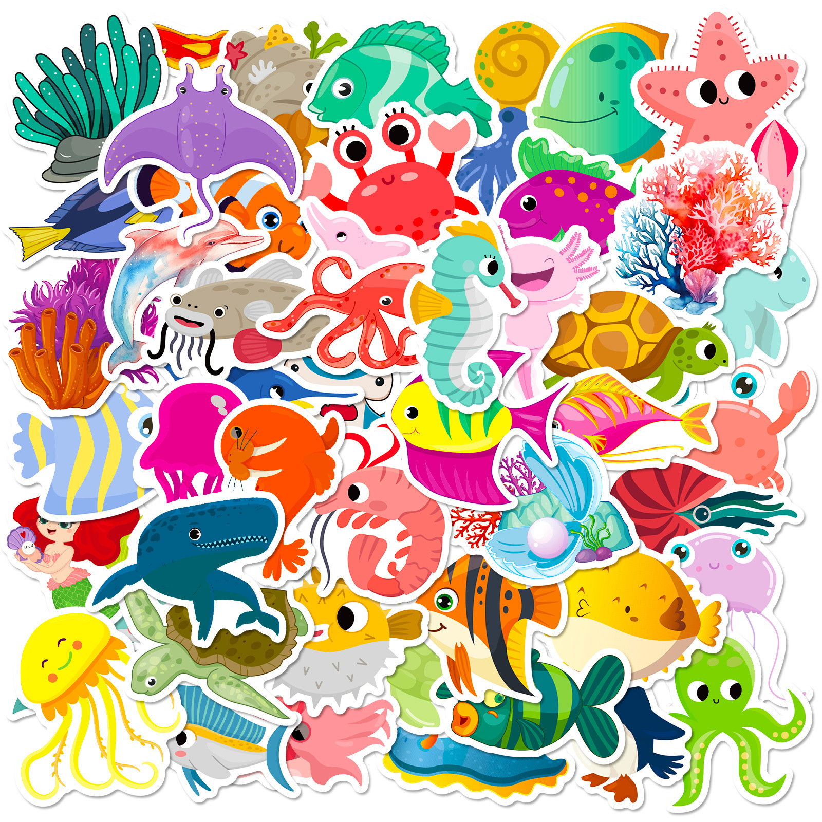 50Pcs Marine Life Stickers Aqu - Marine Life Aquariums recension och pris