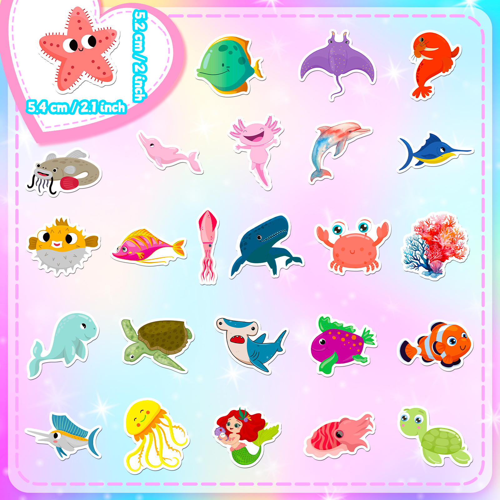 50Pcs Marine Life Stickers Aqu - Marine Life Aquariums recension och pris