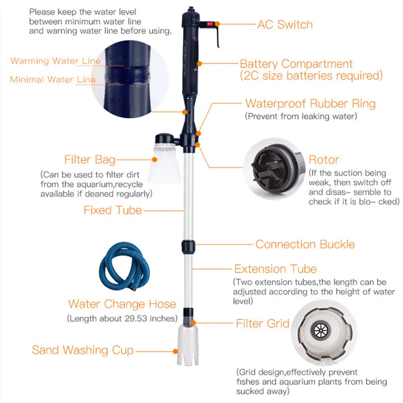 Electric Water Changer Vacuum  - Marine Aquarium Vacuum recension och pris