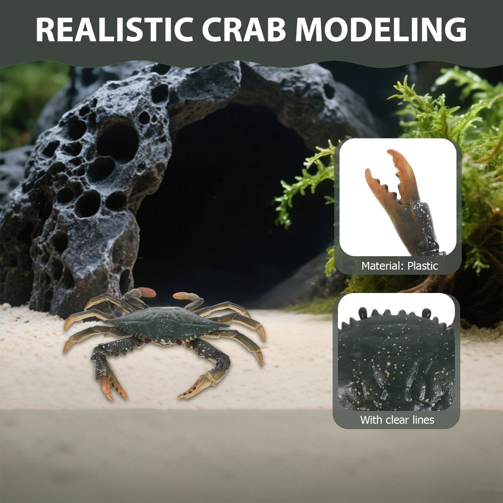 1Pcs High-Definition Crab Scul - Marine Life Aquariums recension och pris