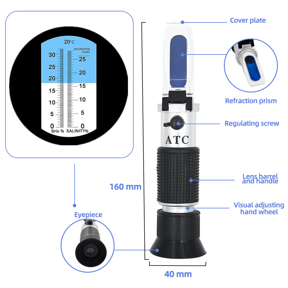 0-28% Salinity Meter 0-32% Bri - Refractometer Salinity recension och pris